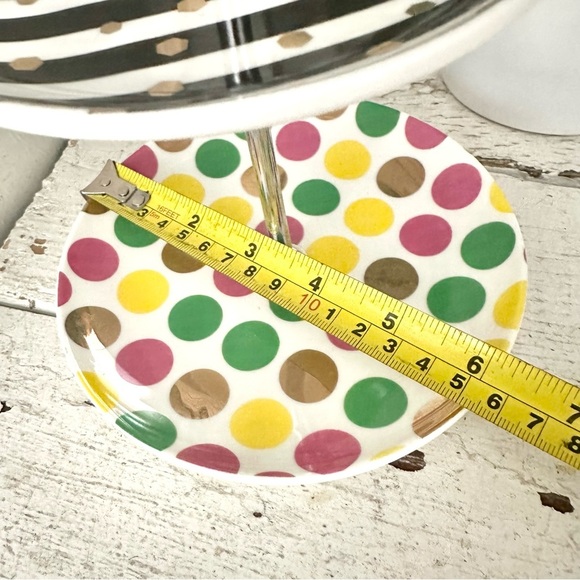 Black & White Tiered Tray Cake Cupcake Candy Stand Jewelry Organizer Pedestal - Picture 6 of 8